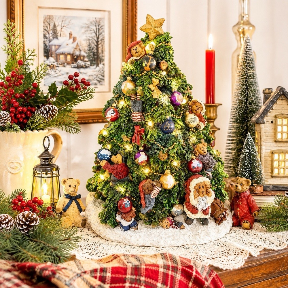 Boyds Bears Twelve Days of Christmas Lighted Tree #27611 First Edition Retired
